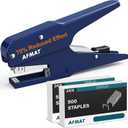 AFMAT Effortless Plier Stapler, Metal 30 Sheet Stapling Plier, 15000+ Stapling Times, with Staples & Reload Button, Handheld Stapler Heavy Duty, Space Save Size, Good for Office, Home, School, Blue