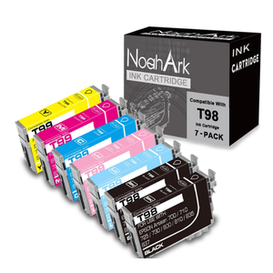 NoahArk 7 Packs T098 T099 Remanufactured Ink Cartridge Replacement for Epson 98 99 for Artisan 700 710 725 730 800 810 835 837 Printer (2 Black,1 Cyan,1 Magenta,1 Yellow,1 Light Cyan,1 Light Magenta)