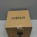 EDISHINE Tripod Table Lamp, Small Cute Bedside Lamp with Linen Beige Lampshade, Nightstand Lamp for Nursery, Bedroom, Kid Room, Living Room, Light Brown Wooden Base, E26 Socket, 14.2 Inch