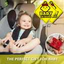 9 x 2-Pack Baby On Board Sign Stickers - Cute & Essential Baby Gift - Bright Yellow, Safety Signs for Car, Truck, Van, Bumper - 5"x5" (Quiet baby-G)