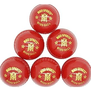 MARIB Wind Cricket Balls - Indoor & Outdoor Soft Training Cricket Ball for Coaching Practice (Red)