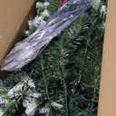 7 Ft Prelit Artificial Christmas Tree with 300 Color Changing LED Lights, 8 Modes Snow Flocked Thick Full Pine Xmas Tree with 1980 PVC/PE Tips, 36 Berries Christmas Decoration Indoor Outdoor Holiday