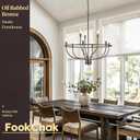 9-Light Farmhouse Oil Rubbed Bronze Chandelier Dining Room Light Fixture, 30in