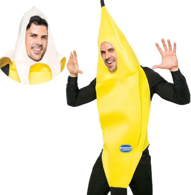 Spooktacular Creations Appealing Banana Costume Adult Deluxe Set for Halloween Dress Up Party and Roleplay Cosplay, L