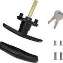 Wedelweib T-Handle for Truck Camper Shell Truck Cap Locking T-Handle with Dust Cover for Truck Canopy- 1 Pack Clockwise with 2 KeysKey Alike