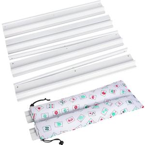 Mahjong Racks with Pushers, White Wooden American Mahjong Tile Pushers and Racks Set of 4, with White Printed Mahjong Racks Drawstring Bag, Mahjong Accessories (19.68 Inches), 19.68 x 2.55 x 1.06 inches