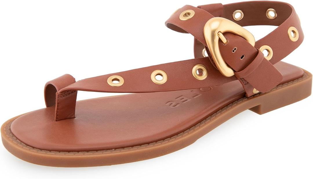 Aerosoles Women's Cedar Flat Sandal (9, Ginger Bread Pu)