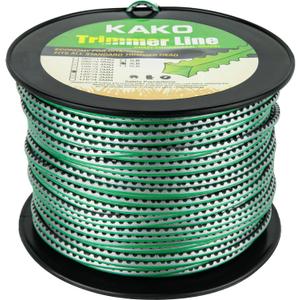 KAKO Sawtooth 140 Trimmer Line, Heavy Duty Sawtooth Weed Wacker String .140, Weed Eater String .140 inch-by-388ft-3lb Dual Core String Serrated Trimmer Line with Line Cutter