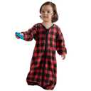 DaysU Micro Fleece Baby Sleep Sack 1.5 TOG, Long Sleeves Baby Wearable Blanket 18-24 Months with 2-Way Zipper, Unisex Warm Sleeping Bag for Toddler, Buffalo Plaid XL