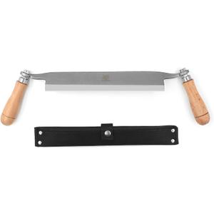 Draw Knife, Straight Debarking Tool No Assembly Required, Overall 18"/ 10" Blade Woodworking Tool,1065 Manganese Steel, Ergonomic Solid Wood Handle