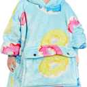 Narecte Kids Hoodie Blanket Birthday Gifts for Girls Year Old Girl Toddler Wearable Blanket Hoodie Kids Oversized Ideas Teen (Donut)