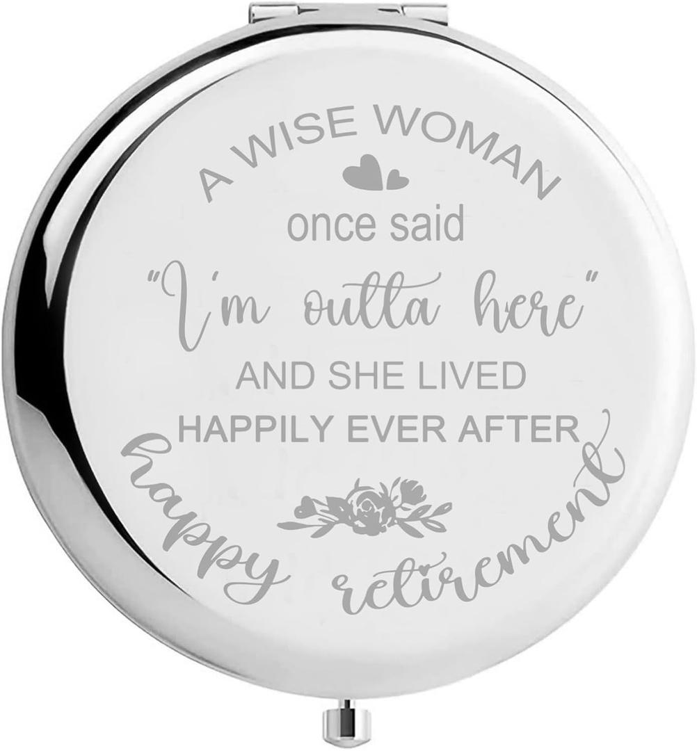 Retirement Gift for Woman - Coworker Leaving Gifts, Compact Mirror