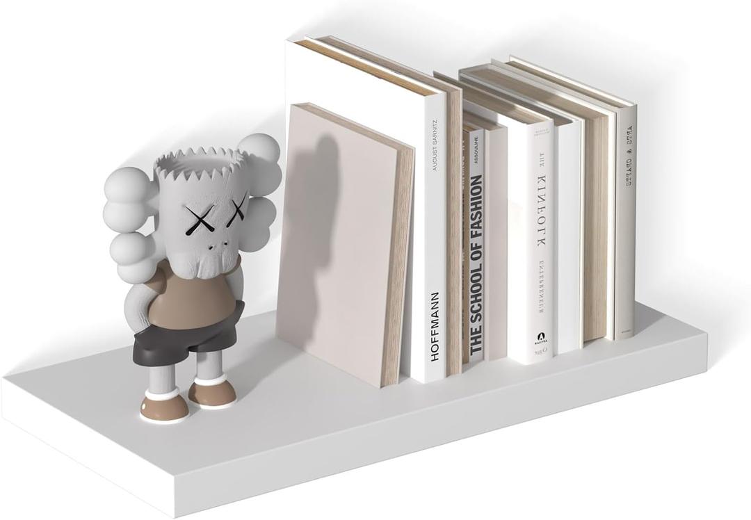 12 Inch Deep Floating Shelves, 30" W x 12" D Wood Floating Shelves for Wall, Large Storage Space Wall Mount Shelf with Invisible Brackets for Living Room Kitchen Bathroom, Pack of 1, White