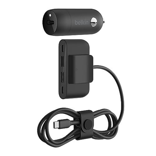 Belkin Boost↑Charge™ 30W Fast Car Charger, USB-C Power Delivery Port, 4-Port USB Power Extender, Universal Compatibility for iPhone 16, Galaxy S25, Note Series, Nintendo Switch 2 and More - Black