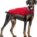IREENUO Dog Raincoat, 100% Waterproof Dog Warm Jacket for Fall Winter, Rainproof Coat with Adjustable & Reflective Stripes for Large Dogs (XL, Red)