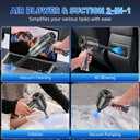 KMM Handheld Car Vacuum Cleaner, 10000PA Vacuum Cleaner & Air Duster, 120W High Power Hand Held Vacuum Cordless, Portable Vacuum Rechargeable with Multi-Nozzles & LED Light for Car, Home, Pet, Office