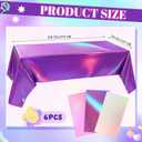 2 x Oudain 3 Pcs Kpop Theme Party Purple & Pink & Silver Iridescent Party Tablecloth 54 x 108 Inch Plastic Rectangle Tablecloth Waterproof Table Cover for Kpop Theme Birthday Decoration