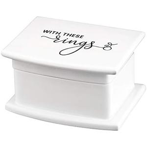 Lillian Rose White, Thee Wed Box Ring Pillow Alternative, 2.85x3.75x2.1 (RA520)