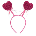 Valentines Heart Bopper Headbands Red & Pink Sequin Headpiece Glitter Fashionable Themed Hair Accessories for Party Favor Props Holiday Valentine's Day Wedding Birthday Accessories Gift KIDS