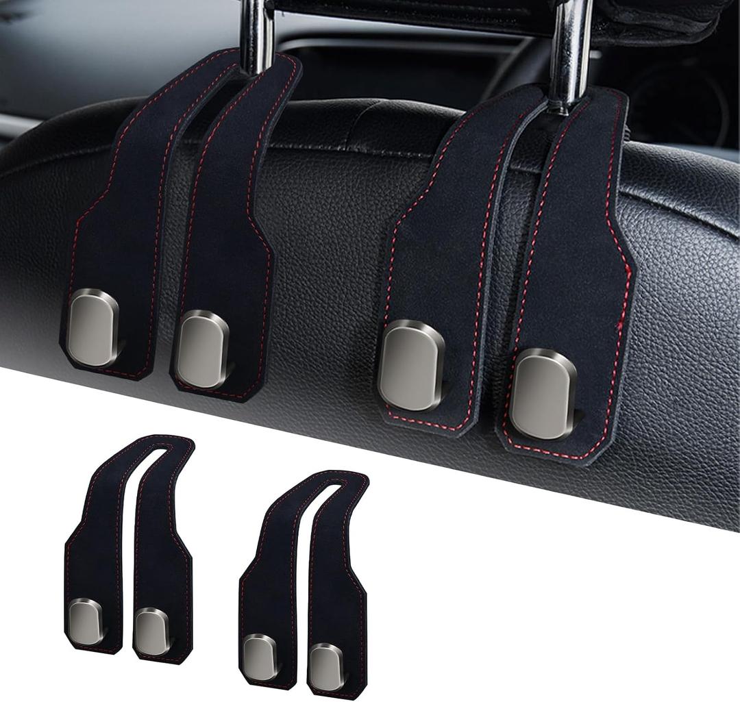 Car Purse Hook, Car Seat Headrest Hooks, Black Leather 2 Pack
Car Purse Holder Hooks, Universal Car Hangers Seat Back Organizer Storage, Double Metal Hooks for Grocery Purses and Bags
