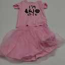 Toddler Girl 2nd Birthday Outfits,Im Two Cute Shirt+Tutu Skirt,Girl 2 Years Old Birthday Clothes (Pink, 90)