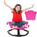 TERRAMUS Flower Swivel Chair for Kids, 360° Spinning Seat, Autism Sensory Spin Chair, Toddler Sit and Spin Wobble Seat, ADHD Toy Chairs, Play Equipment Relief Motion Sickness for Boys Girls (Red)