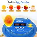 Chicken Egg Incubators for Hatching Eggs, 12 Egg Incubator with Automatic Egg Turning and Humidity Control Chicken Incubators for Hatching Eggs with 360 View/Candler/Water Bottle Refill/Air Vent
