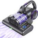 FEPPO Mattress Vacuum Cleaner, 16Kpa Bed Vacuum Cleaner with 253.7nm UV-C Light, 140F Heat, HEPA Filter & Ultrasonic, Versatile Handheld Vacuums for Bed, Sofa, Couch, Crib(Corded, 500W)