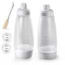 stochastic box 2 Packs of Pancake Batter Dispenser with Blender Balls, Equipped with Silicone Spatula Pancake Mixer Bottle, Kitchen Batter Squeezer Bottle Suitable for Cupcakes, Pancakes, and Muffins