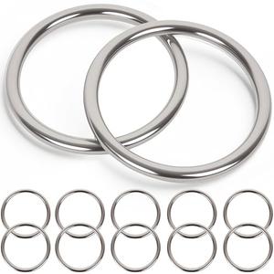 ZUSFUL 1.57 inch Metal O Rings,Stainless Steel Round Ring Buckles 5/32" Wire Diameter,metal rings for crafts,Solid Welded Loop (16, ID5/32*D1.57(40mm))