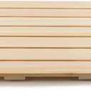 BOUMBI Extra-Large Hinoki Wood Bath Mat with Non-Slip Rubber Pad Cypress Wood Shower Mat (33.5 x 19.7 x 1 Inches) (X-Large)