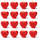 Lyrow 16 Pcs Mini Valentine's Day Red Heart Candles 2 Inch Small Heart Burning Candles Soy Wax Candle for Valentines Romantic Special Night Wedding Anniversary Table Decorations