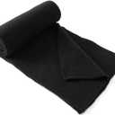 Lallier Cashmere Wool Scarf, Ultra Soft Classic Ribbed Solid Color Winter Scarf for Men and Women with Gift Box (Black)