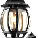 VIANIS Outdoor Wall Lights, Dusk to Dawn Outdoor Garage Light Wall Mount, Black Exterior Light Fixture for House, Exterior Sconce Lights for Coach, Waterproof Outside Porch Lights Wall Lantern Lamp (Up 1PK)