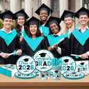 Teal Graduation Decorations Dinnerware Set, Class of 2026 Graduation Plates and Napkins, Graduation Plates and Cups and Napkins Set for Congrats Grad Party Decorations, Serve 25