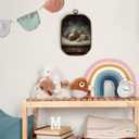 Yjeslw Vintage Christmas Pine Cone Octagon Wall Art Decor, Rustic Christmas Framed Canvas Prints, Holiday Winter Xmas Botanical Wall Hanging Decorations for Home Living Room Decor, 10.2x7 Inches (strobile)