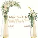 2-in-1 Dual-use Square Balloon Arch Stand Metal Wedding Backdrop Stand Party Birthday Bridal Baby Shower Flower and Floral Arch for Ceremony 6.6FT (Gold)