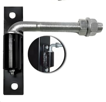 1 Pack Steel J-Bolt Hinge with Plate for Doors Gates,Heavy-Duty Welded Hinge,Heavy-Duty Driveway Gates for Welding on Larger Iron or Steel Gates(Silver,A-5/8)