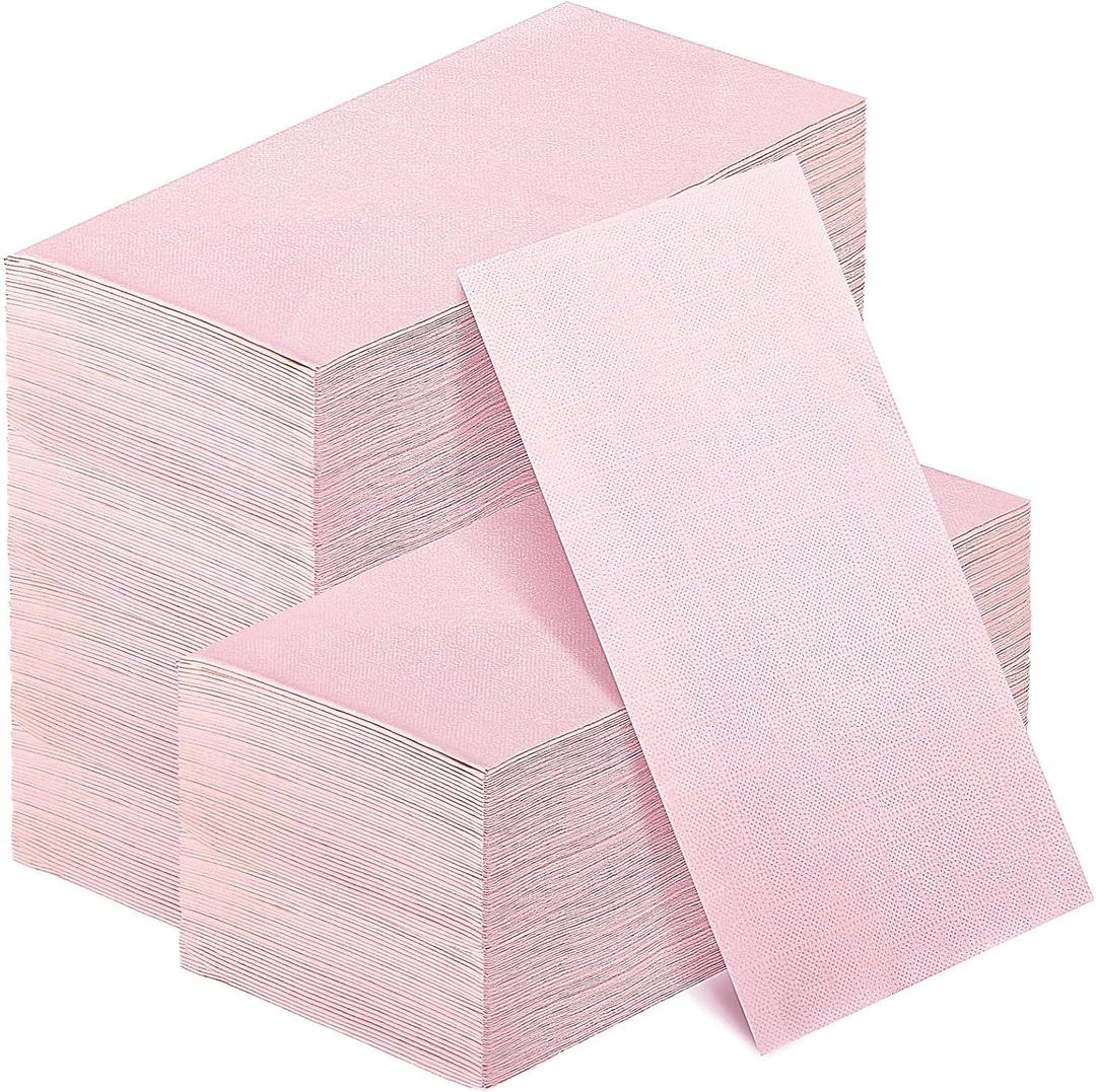 Glenmal 300 Pcs Paper Disposable Napkins 2 Ply Dinner Guest Cocktail Napkins Hand Towels for Wedding Spring Birthday Party Bridal Anniversary Reception, 13 x 16 Inches (Light Pink)