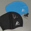 Silicone Swim Caps, 2 Pack Durable Comfortable Adult Swimming Cap Elastomeric for Women Man Short Hair Long Hair