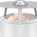 Fire Pit Heat Deflector for Solo Stove Yukon 27" Accessories, Portable Heat Diffuser for Solo Yukon & 27" Other Firepit for Firepit Captures & Redirects Warmth 304 Stainless Steel with Carrying Handle