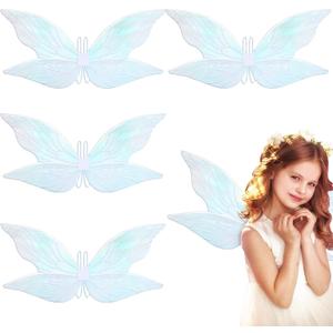 Cindeer 4 Pcs Adult Fairy Wings Kids Cosplay Party Sheer Butterfly Fairy Costume Princess Wings for Women