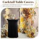 Dimatic 2 Pack Black High Top Cocktail Tablecloth Stretch Cocktail Table Cloth with Skirt Fitted 32 inch Round Spandex Table Cloths for Party Wedding Banquet Birthday
