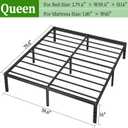 Metal Platform Bed Frame Queen Size, 16 Inch Height with Heavy Duty Steel Support, No Box Spring Needed, Easy Assembly and Underbed Storage,Black