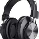 Bluetooth 5.0 Over- Ear Wireless Headphones 30 Hours Battery, FM Radio, MP3 Player, Micro SD/TF with 40mm Deep Bass Drivers, Premium Microphone Built-in Headset, Foldable, Comfortable, Mowing