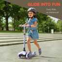 Gray Mini 3 Wheel Scooter for Kids Lean-to-Steer Kick Scooter with LED Light-Up Wheels, Adjustable Handlebar, Wide Anti-Slip Deck, Smooth PU Wheels, Rear Foot Brake Suitable for Ages 2+
