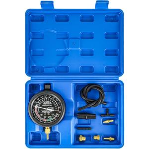 Vacuum and Fuel Pump Tester Gauge Kit, Gauge Leak Carburetor Pressure Diagnostics Tool Kit, Leak Carburetor Pressure Diagnostics (Blue)