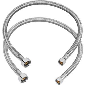 24" Faucet Supply Line, 3/8 inch Comp x 1/2 inch FIP Faucet Connector, Braided Stainless Steel Faucet Hose for Bathroom Sink and Kitchen, Leak-Resistant cUPC Certified Water Supply Line, 2 Pack