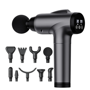 Massage Gun Deep Tissue, Handheld Electric Muscle Massager, High Intensity Percussion Massage Device for Pain Relief with 9 Attachments & 30 Speed(Grey)