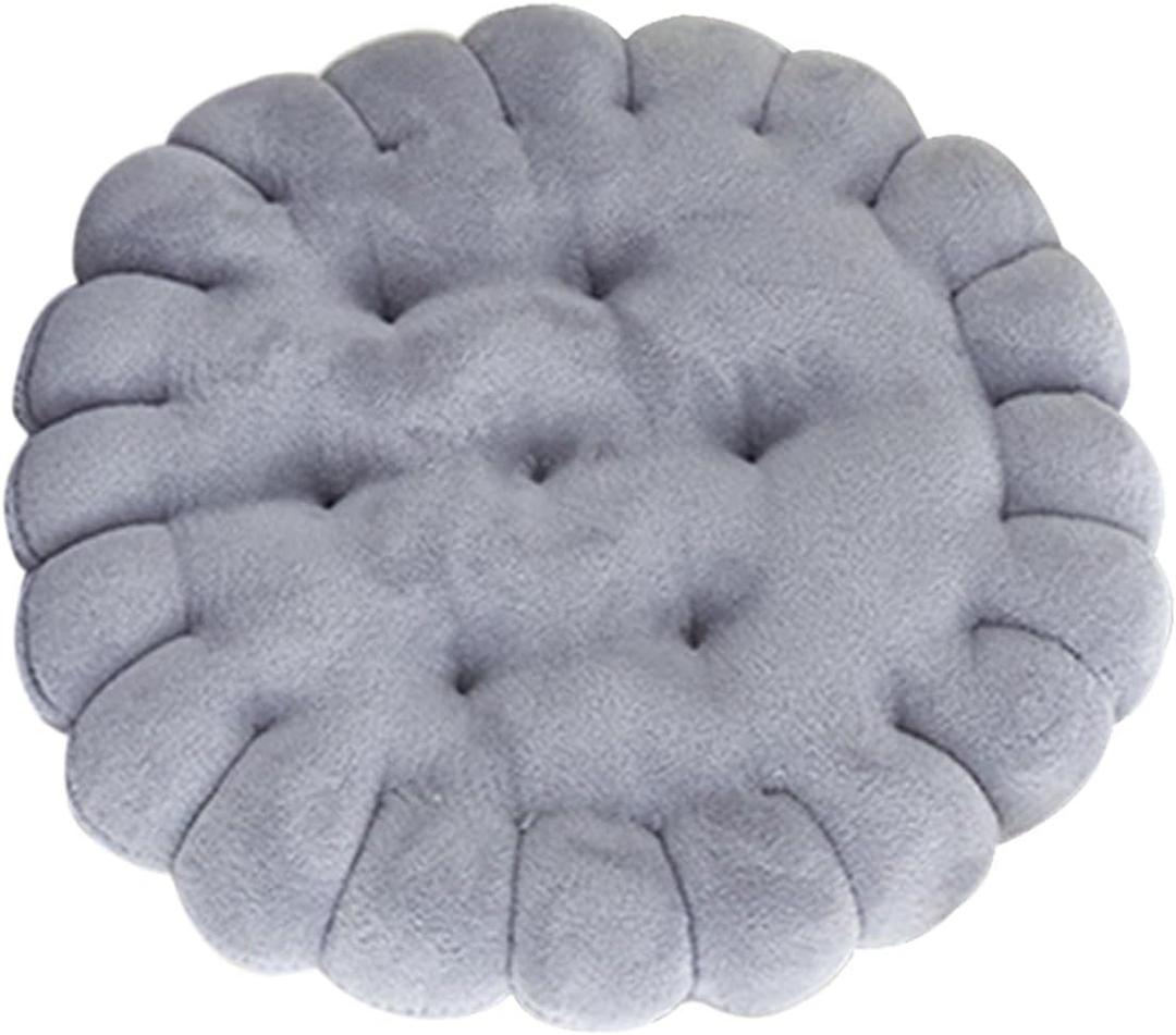 Biscuit Design Cushion for Sofa and Chair, Floor Pillow for Home Use, Light Gray